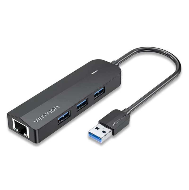 Vention 3-Port USB 3.0 Hub with Gigabit Ethernet Adapter 0.15M Black