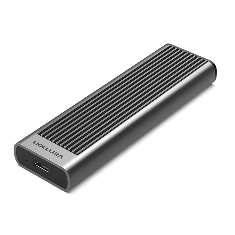 Vention M.2 NVMe SSD Enclosure (USB 3.1 Gen 2-C) with Heat Sink Gray Aluminium Alloy Type