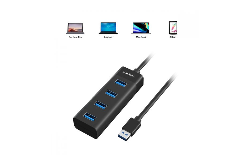 mbeat 4-Port USB3.0 Hub - Black