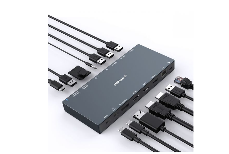 mbeat 15-IN-1 Triple Display USB-C Dock, HDMI x 2, DP x 1, 10G Data (Space Grey)