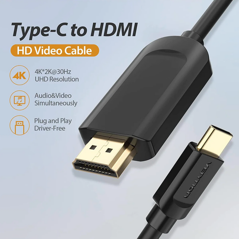 Vention Type-C to HDMI Cable 2M Black