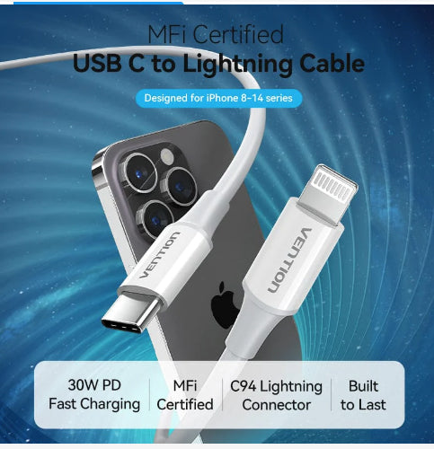 Vention USB 2 C Male to C Male 3A Cable 1M White