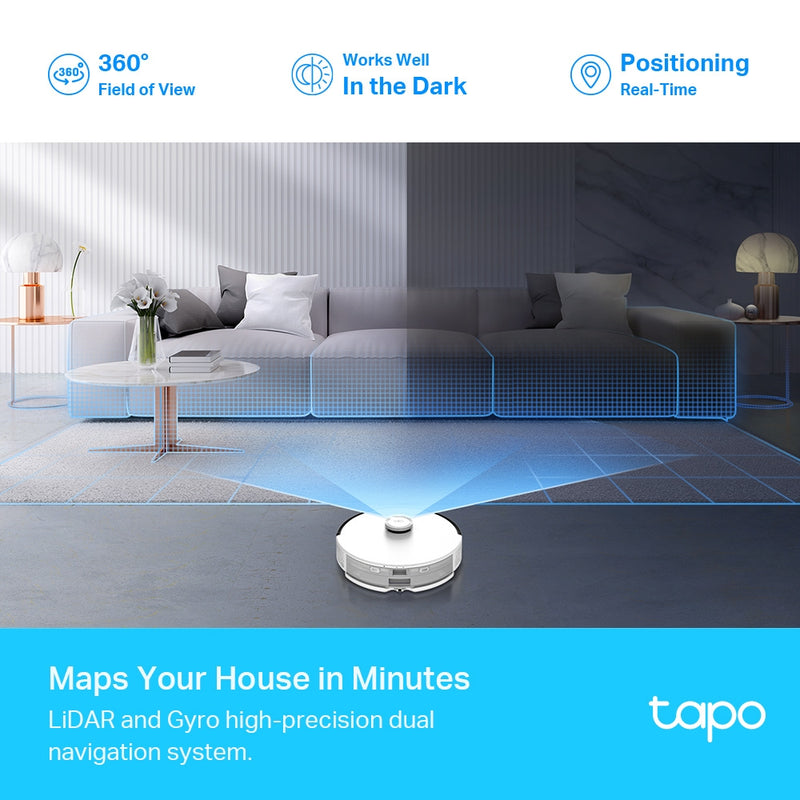 TP-Link Tapo RV30 Plus, LiDAR Navigation Robot Vacuum & Mop + Smart Auto-Empty Dock