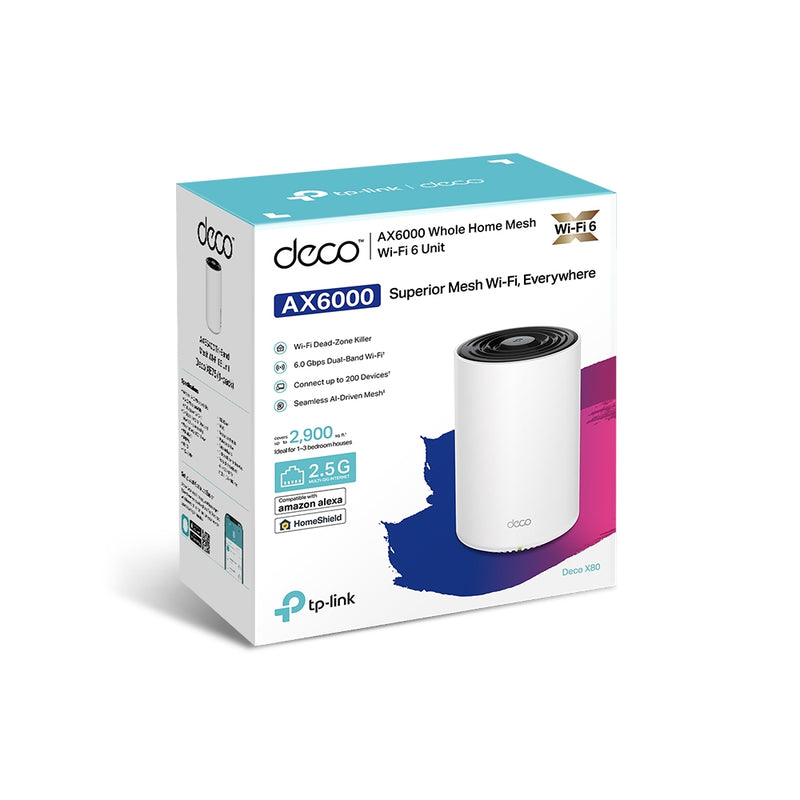 TP-Link Deco X80 Dual-Band Mesh WiFi 6 System - 1 Pack