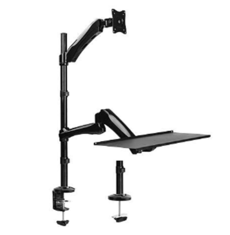 Bracom Single Monitor Sit-Stand Workstation. Fit for most 13"-27" LCD monitors and screens