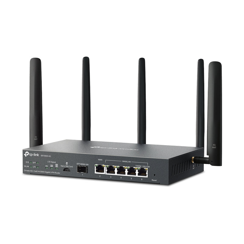 TP-Link ER706W-4G, Omada 4G+ Cat6 AX3000 Gigabit VPN Router