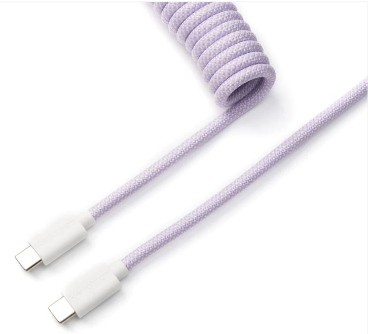 Keychron Light Purple Coiled Straight Aviator Type-C Cable