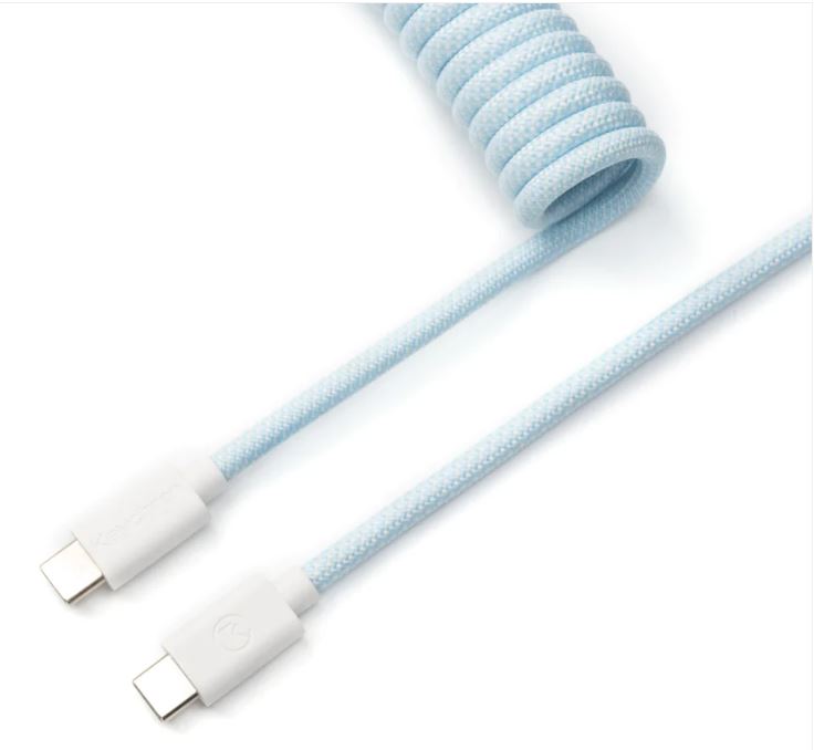 Keychron Light Blue Coiled Straight Aviator Type-C Cable