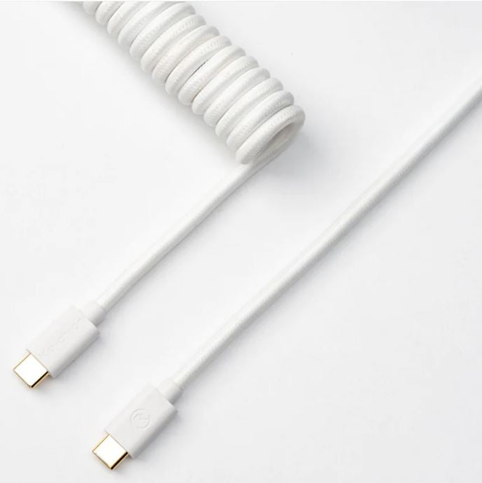 Keychron White Coiled Straight Aviator Type-C Cable