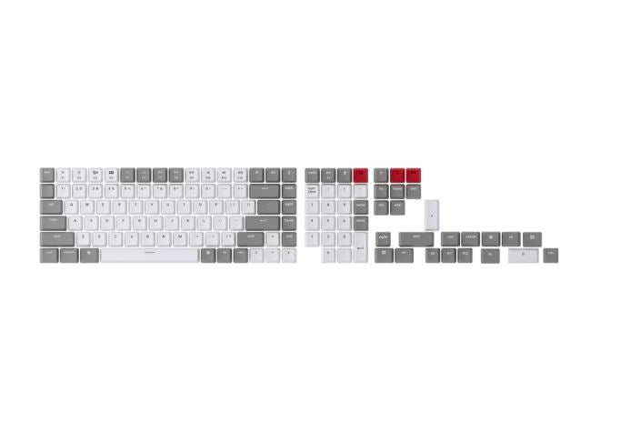 Keychron Double Shot ABS Keycap - Full Set - Grey and White Color