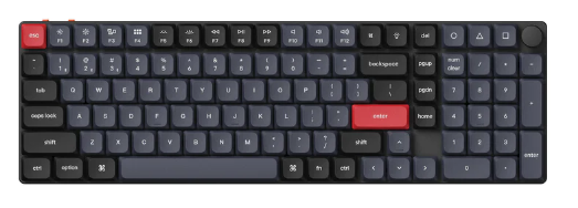 Keychron K17P-H1 96% Red Switch RGB Black Hot Swap QMK/VIA Low Profile Gateron Wireless Mechanical Pro Keyboard