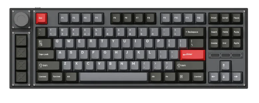 Keychron L3-M3 80% Brown Switch Non-Backlit Carbon Black QMK/VIA Gateron Wireless Mechanical with Knob Keyboard
