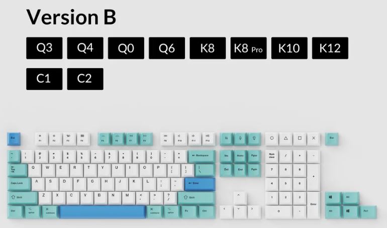 Keychron OEM Dye-Sub PBT Keycap Set - Iceberg