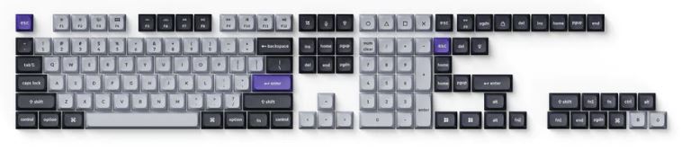 Keychron Double Shot KSA PBT Keycap Full Keycap Set - Gray and Silver
