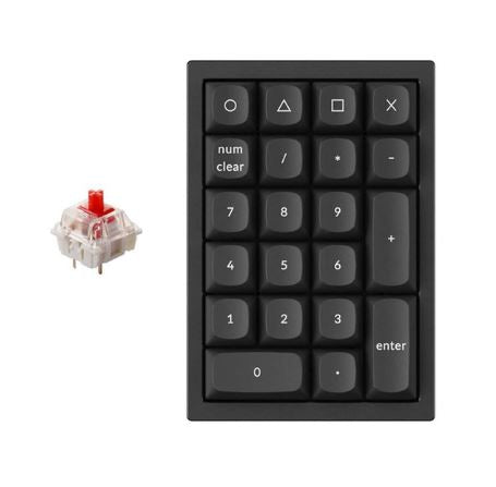 Keychron Q0-C1 Number Pad 21 Key Black Red Switch RGB Hot-Swap Wired Keyboard
