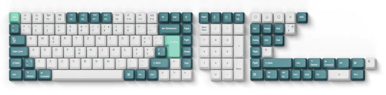 Keychron OEM Dye-Sub PBT Full Set Keycap Set - White Mint - Swiss-ISO