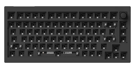 Keychron V1M-Z4 75% Barebone Non Backlit Carbon Black QMK/VIA Wireless Mechanical with Knob Keyboard