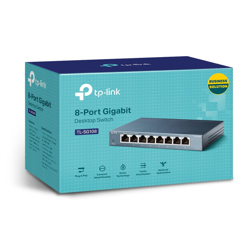 TP-Link TL-SG108 Steel Housing 8-Port 10/100/1000Mbps Desktop Switch