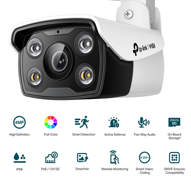 TP-Link VIGI C340 (2.8mm) 4MP Outdoor Full-Colour Bullet Network Camera