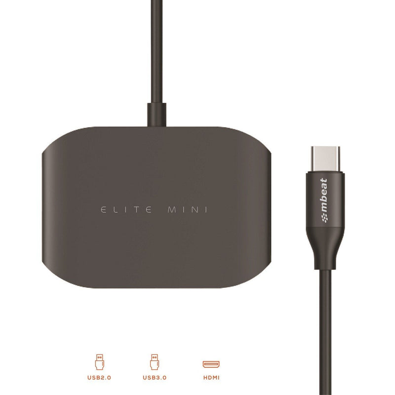 mbeat Elite Mini USB-C Multi-port Adapter (HDMI + USB 3.0×1 + USB 2.0×1)