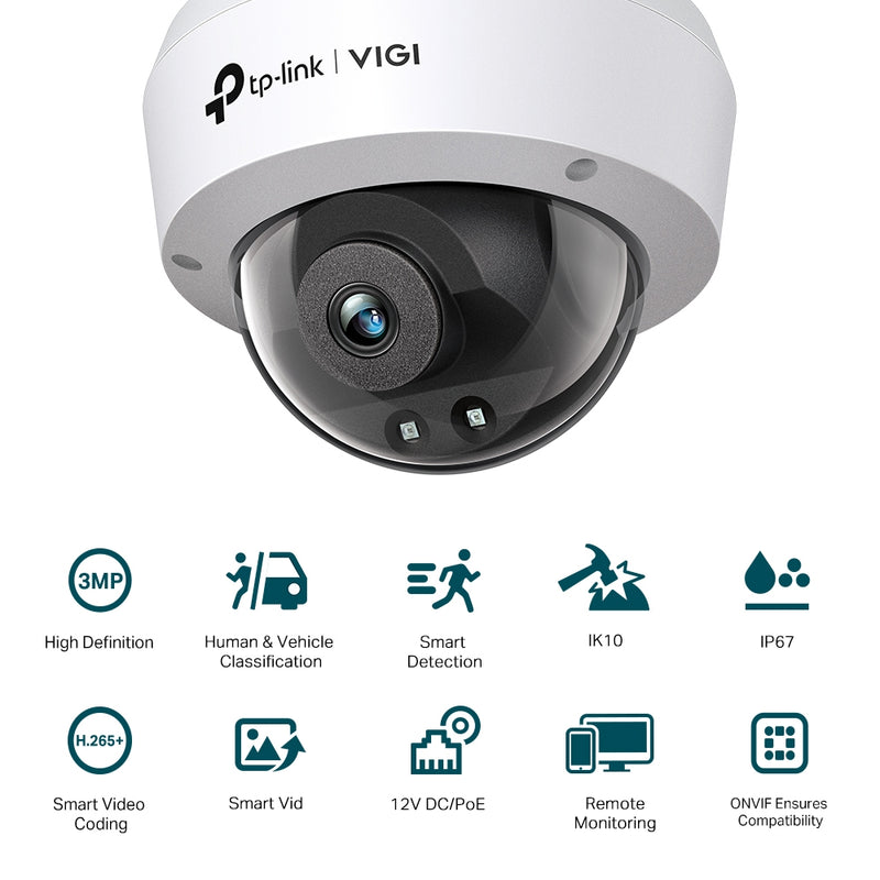TP-Link VIGI C230I (2.8-4mm) 3MP Outdoor IR Dome Network Camera