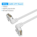 Vention Cat6A UTP Rotate Right Angle Ethernet Patch Cable 0.5M White Slim Type