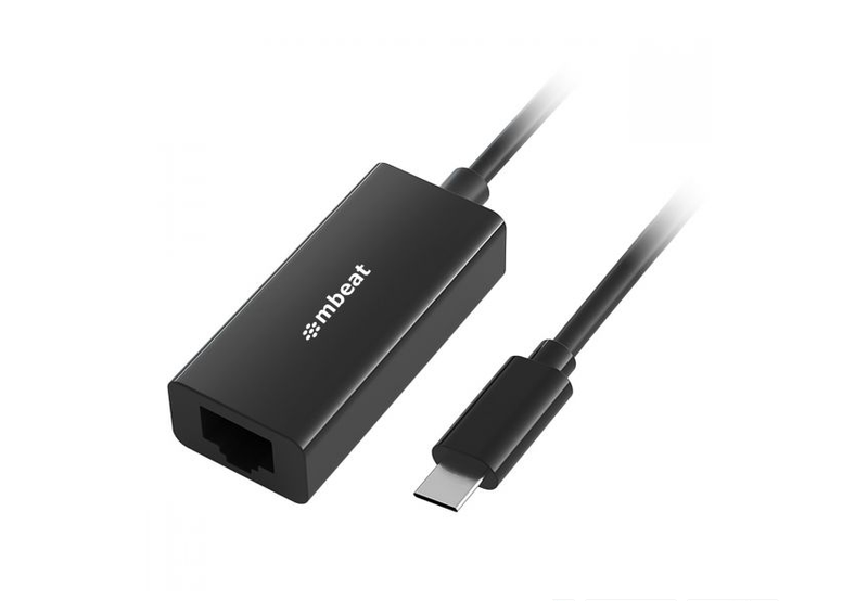 mbeat USB-C to Gigabit Ethernet (RJ45) LAN Adapter - Black