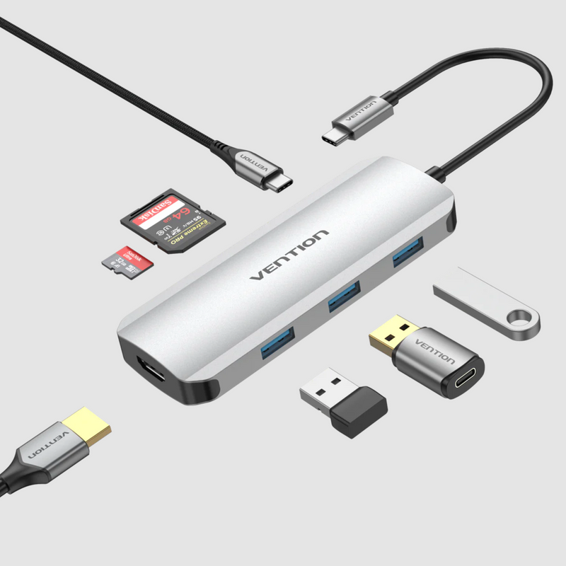 Vention USB-C to HDMI/USB Docking Station Aluminium
