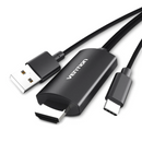 Vention Type-C to HDMI Cable with USB Power Delivery 1.5M Black Metal Type