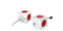 ALLOCACOC POWERCUBE Extended 4 Outlets with 2 USB 3M - Red