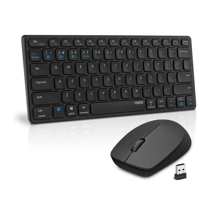 Rapoo 9050M slim multi-mode wireless Keyboard & Mouse, Black