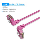 Vention Cat6A UTP Rotate Right Angle Ethernet Patch Cable 1M Pink Slim Type