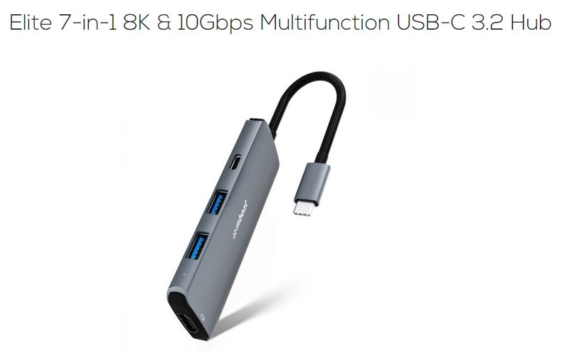 mbeat Elite 7-in-1 8K & 10Gbps Multifunction USB-C 3.2 Hub