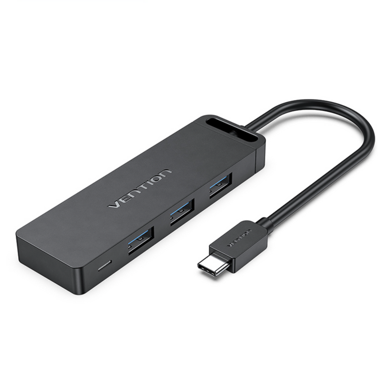 Vention USB-C to USB 3.0*3/USB-C(Gen1)/Micro-B HUB 0.15M Black ABS Type