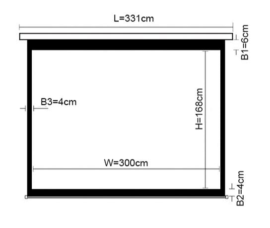 Bracom  135" (3000 x 1680mm) 16:9 ratio, Projector Screen - ELECTRIC