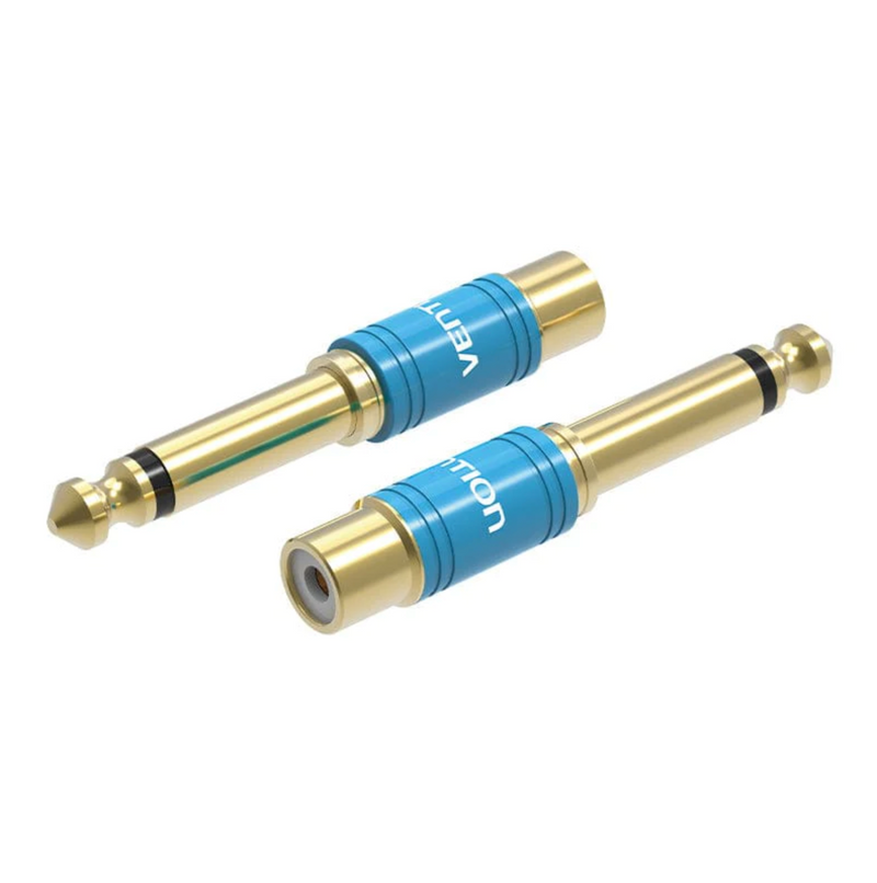 Vention 6.35mm Male to RCA Female Audio Adapter Blue Aluminum Alloy Type