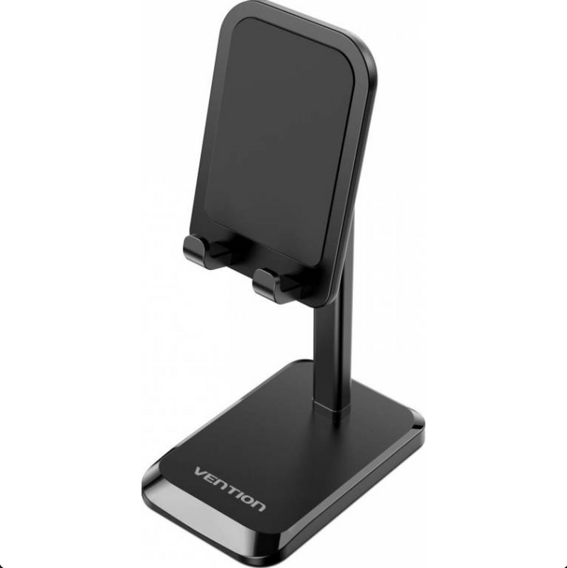 Vention Height Adjustable Desktop Cell Phone Stand Black Aluminium Alloy Type