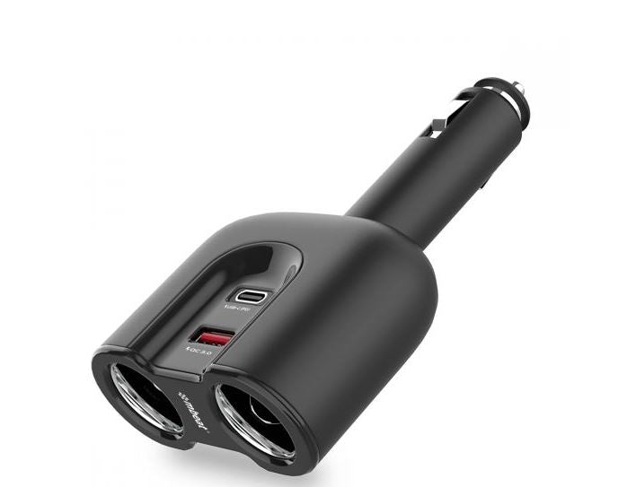 Gorilla Power Dual Port USB-C PD & QC3.0 Car Charger with Cigar Lighter Splitter