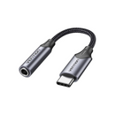 Vention USB-C Male to 3.5MM Earphone Jack With DAC Adapter 0.1M Gray Aluminium Alloy Type