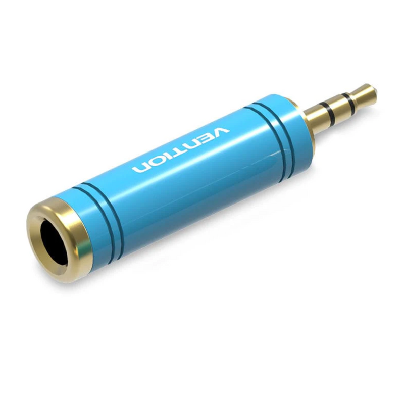 Vention 3.5mm Male to 6.35mm Female Audio Adapter Blue Aluminum Alloy Type