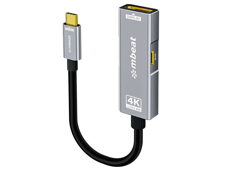 mbeat Tough Link USB-C to DP Adapter with 100W PD - Space Grey