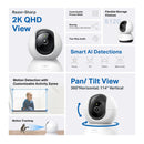 TP-Link Tapo C220 Indoor Pan/Tilt Security Wi-Fi Camera, 2K 4MP QHD, Power : AC Adapter