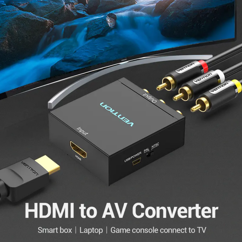 Vention HDMI to RCA Converter Black Metal Type