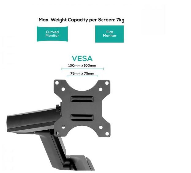Mbeat activiva ErgoLife Triple Monitor Screen Gas Spring Monitor Arm