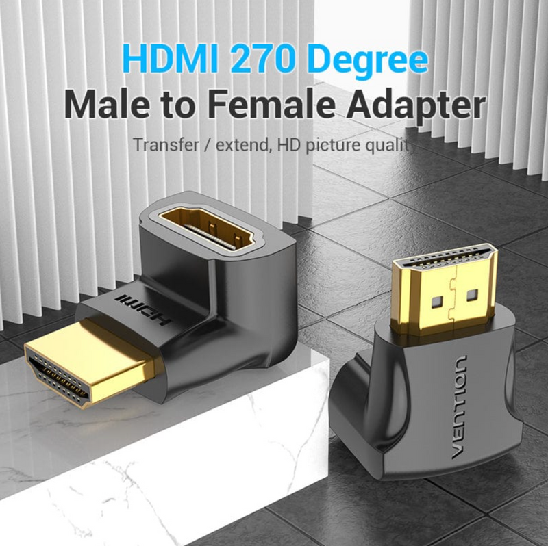 Vention HDMI 270 Degree Male to Female Adapter Black