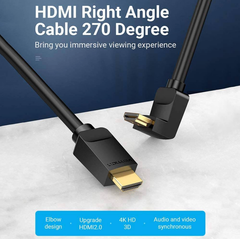 Vention HDMI Right Angle Cable 270 Degree 2M Black