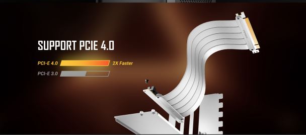 Antec PCIE 4 GPU riser cable 200mm, Black