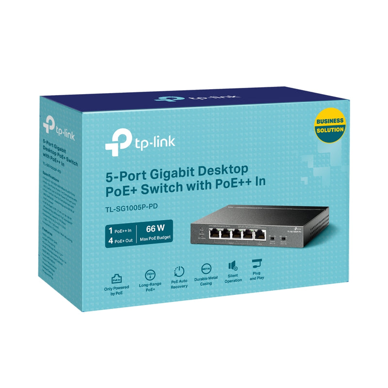 TP-Link 5-Port Gigabit Desktop PoE+ Switch with 1-Port PoE++ In and 4-Port PoE+Out