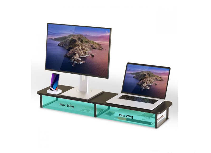 mBeat Activiva Black Dual Monitor Riser Stand