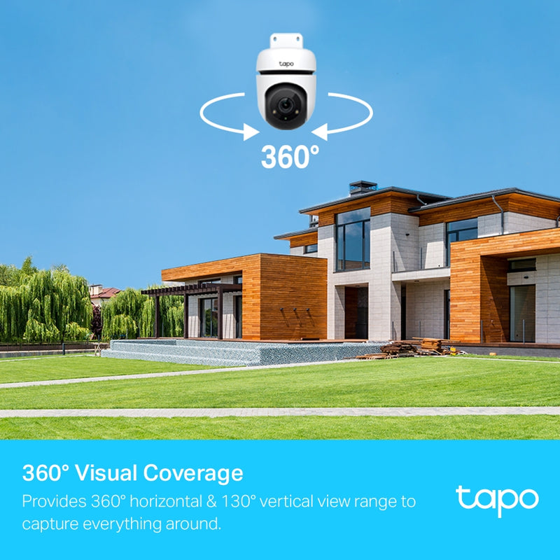 TP-Link Tapo C500, Outdoor Pan/Tilt Security WiFi Camera. 1080P,  360Â° horizontal & 130Â° vertical view, Power : AC Adapter
